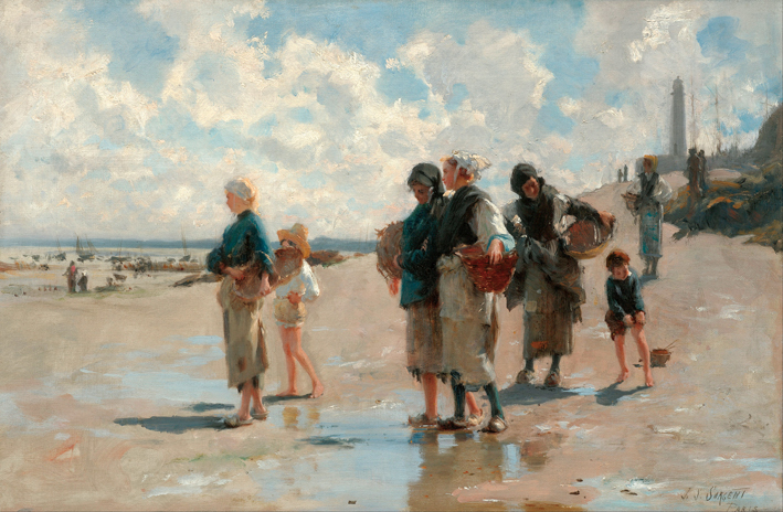  约翰·辛格·萨金特John Singer Sargent —— 康卡勒牡蛎采集 the oyster gatherers of cancale